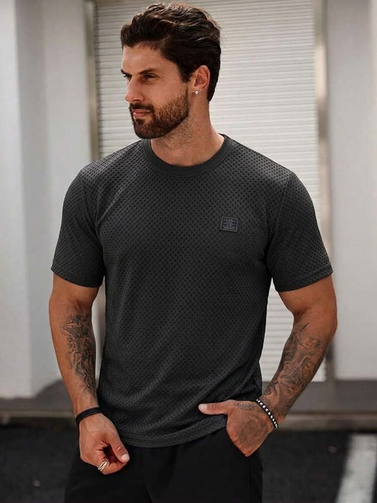 Camiseta Casual Texturizada — Negro